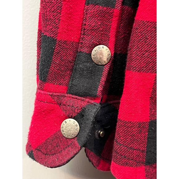 Orvis Fleece Lined Flannel Top Womens Small‎ Buffalo Plaid Shacket Shirt Jacket - Picture 6 of 8